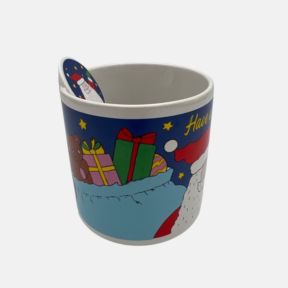 Russ Berrie Have a Jolly Christmas Coffee Mug Santa Claus Item 8521 Taiwan 3.5" - Picture 4 of 6